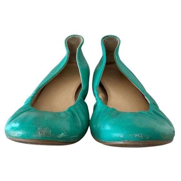 J. Crew Green Cece Ballet Flats w 1” Hidden Lift MI Italy 9.5 - Picture 5 of 8